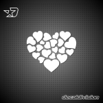 Heart filled with Hearts Sticker